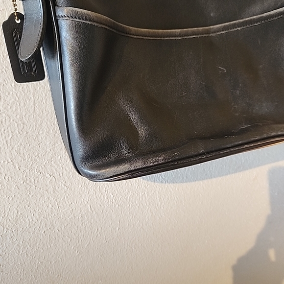 COACH 4143 Vintage WORTH 90s Crossbody Black Leather Shoulder Purse Bag USA - Picture 3 of 14